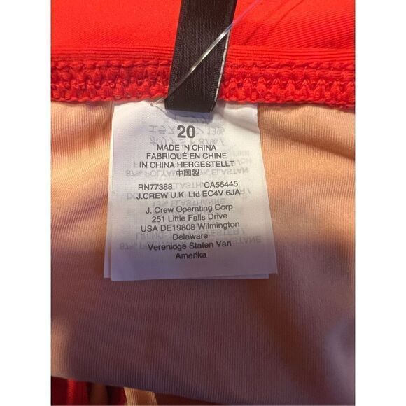 J crew ruched femme plus size 20 one piece red B6819 swimsuit plunging v neck - Picture 5 of 8